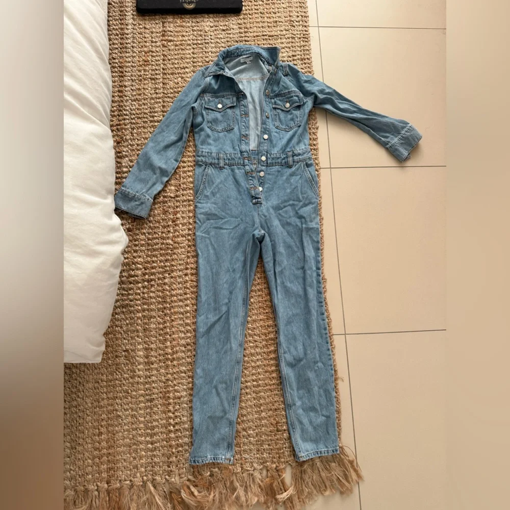 Topshop Sky Blue Denim Jumpsuit